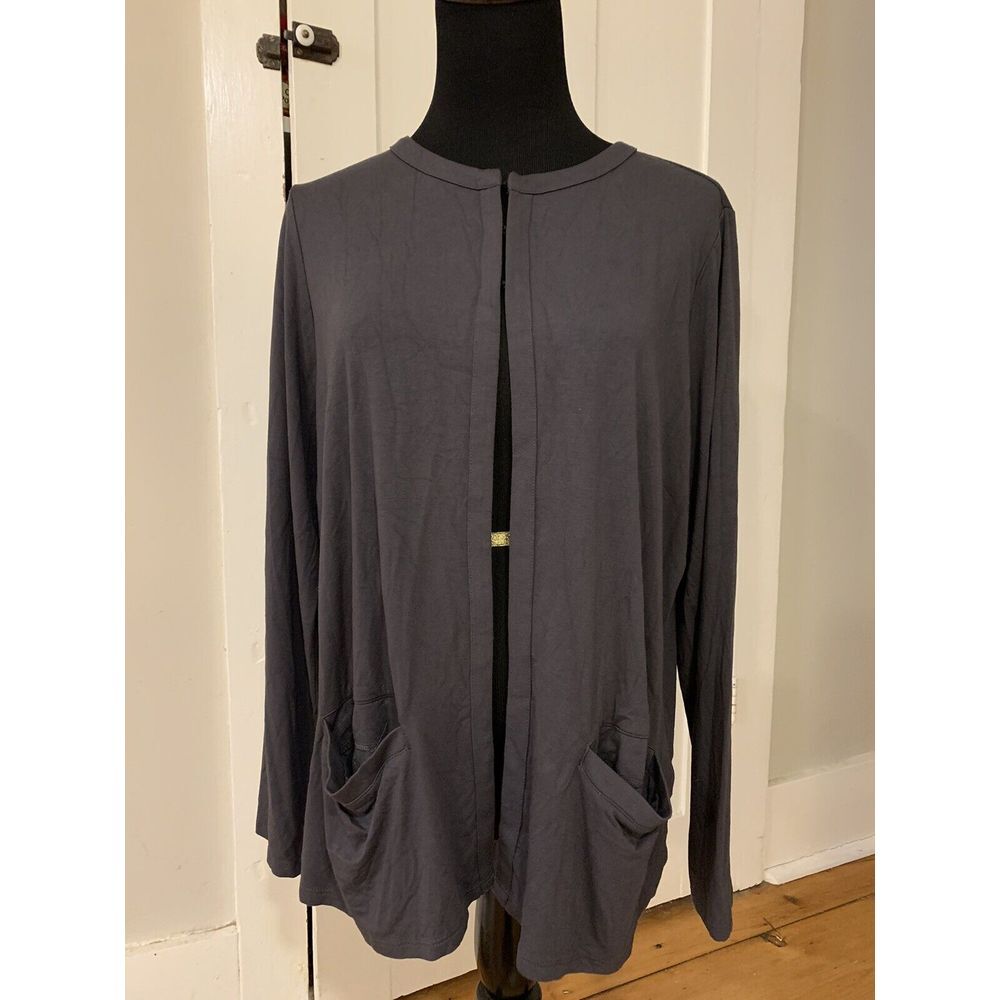 J. Jill Cardigan Womens Medium Black Open Front Wearever Collection Top
